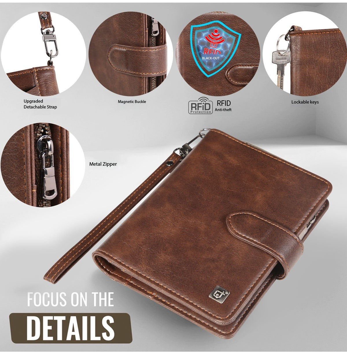 Premium Leather Travel Wallet – Holds 2 Passports, Cards & Cash Securely