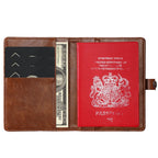 Leather Passport Holder with AirTag Slot – RFID Travel Wallet for Passport, Cards & Documents