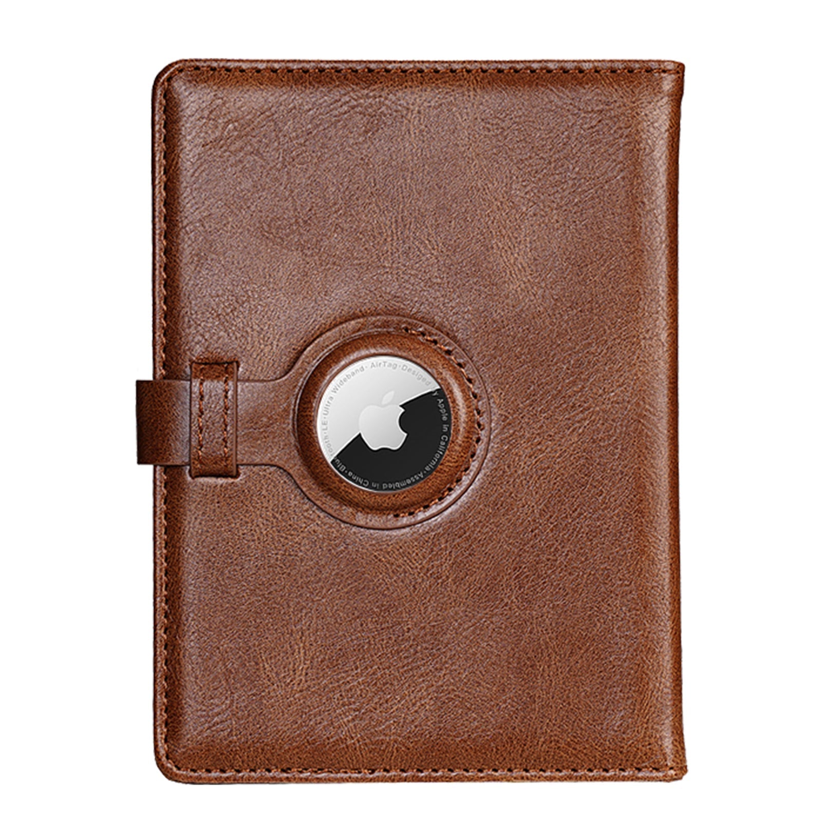 Leather Passport Holder with AirTag Slot – RFID Travel Wallet for Passport, Cards & Documents