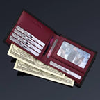 Portafoglio di Lusso in Vera Pelle per Uomo – Portafoglio Bifold Sottile da Designer con Slot per Carte e Contanti
