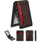 Luxury Slim Leather RFID Pop-Up Wallet – Minimalist Card Holder for Men