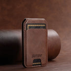 Magnetic RFID Leather Card Holder Wallet – Slim Minimalist Pop-Up Design