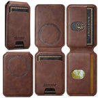 Magnetic RFID Leather Card Holder Wallet – Slim Minimalist Pop-Up Design