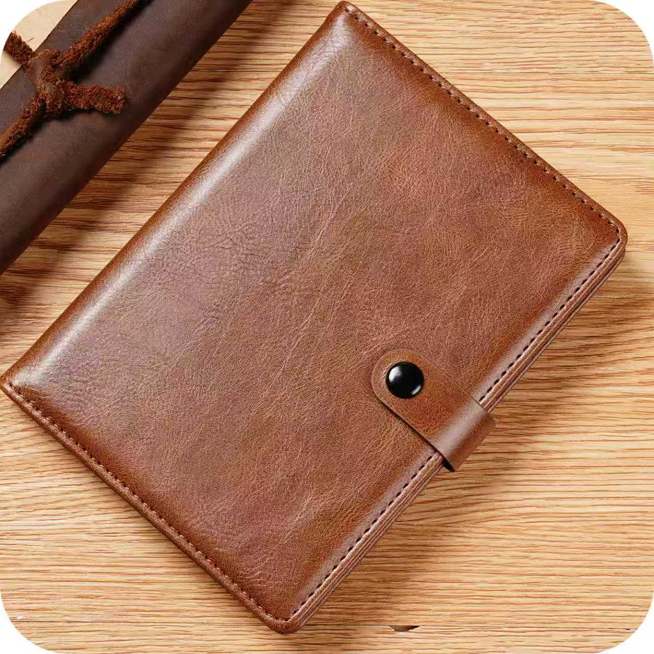 Leather Passport Holder with AirTag Slot – RFID Travel Wallet for Passport, Cards & Documents