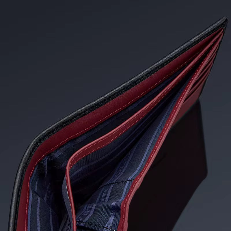Portafoglio di Lusso in Vera Pelle per Uomo – Portafoglio Bifold Sottile da Designer con Slot per Carte e Contanti