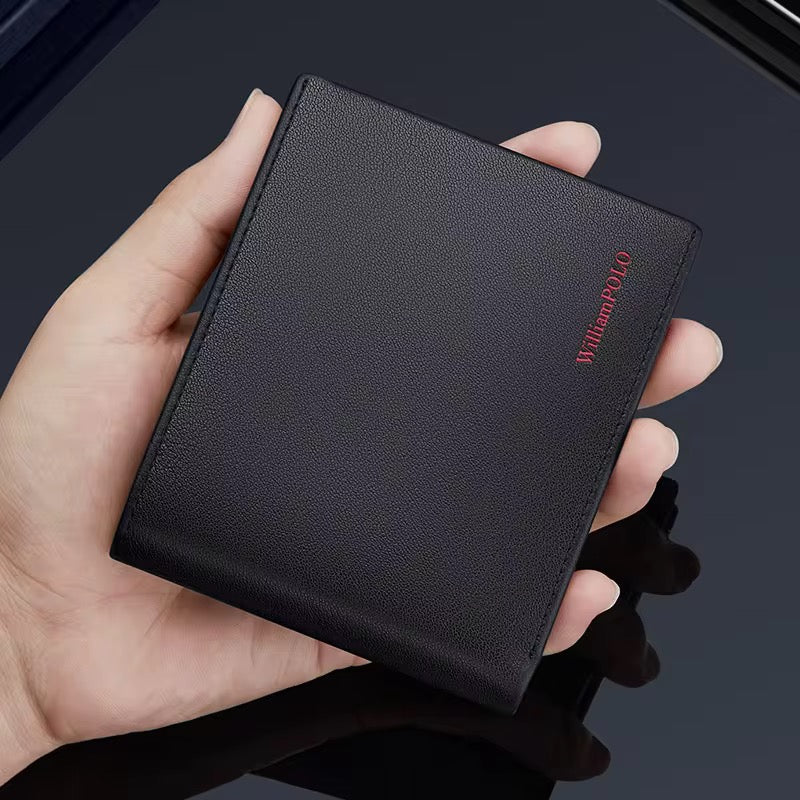 Portafoglio di Lusso in Vera Pelle per Uomo – Portafoglio Bifold Sottile da Designer con Slot per Carte e Contanti