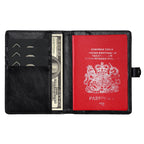 Leather Passport Holder with AirTag Slot – RFID Travel Wallet for Passport, Cards & Documents