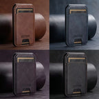 Magnetic RFID Leather Card Holder Wallet – Slim Minimalist Pop-Up Design