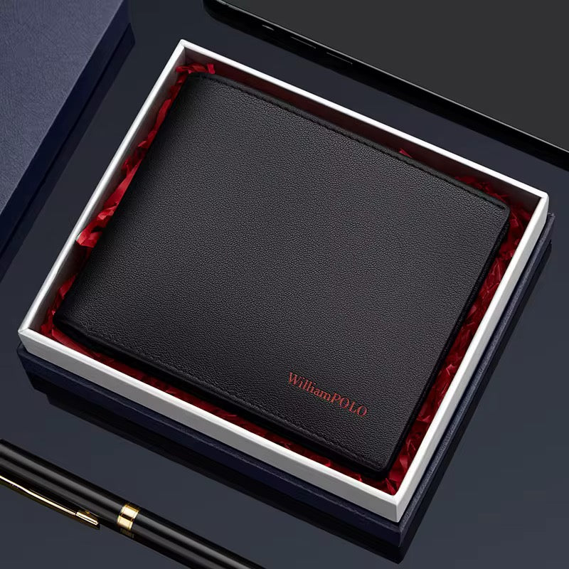 Portafoglio di Lusso in Vera Pelle per Uomo – Portafoglio Bifold Sottile da Designer con Slot per Carte e Contanti